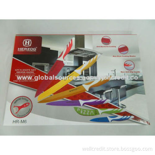 Good-quality 7pcs/Set Color Non-stick Knife Set with Magnet Box